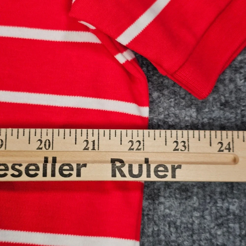 Polo Ralph Lauren Shirt Men Medium Red White Striped Custom Slim Performance